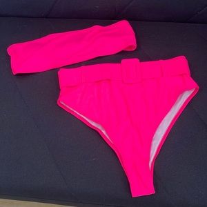 Hot Pink Two Piece Swimsuit